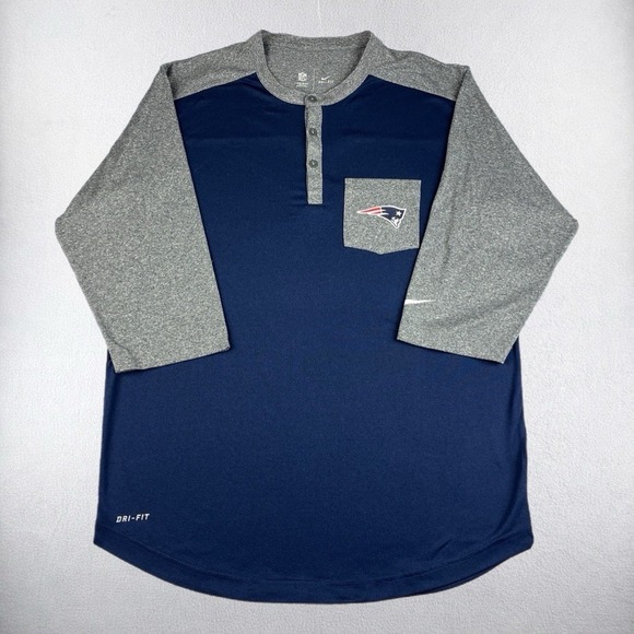 Nike Other - Nike Dri Fit T Shirt Mens Medium New England Patriots Baseball 3/4 Sleeve NFL
